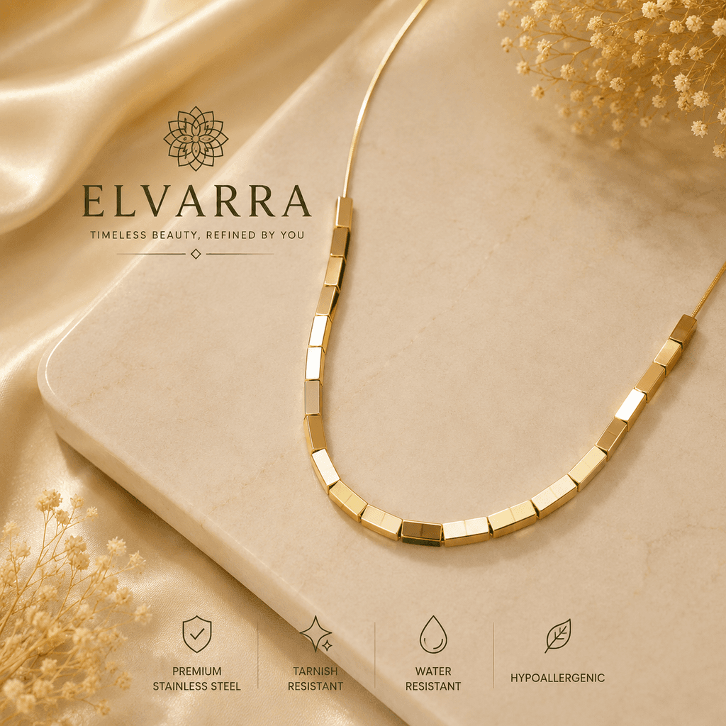 Elvarra Luxe Geo-Link Anti-Tarnish Necklace