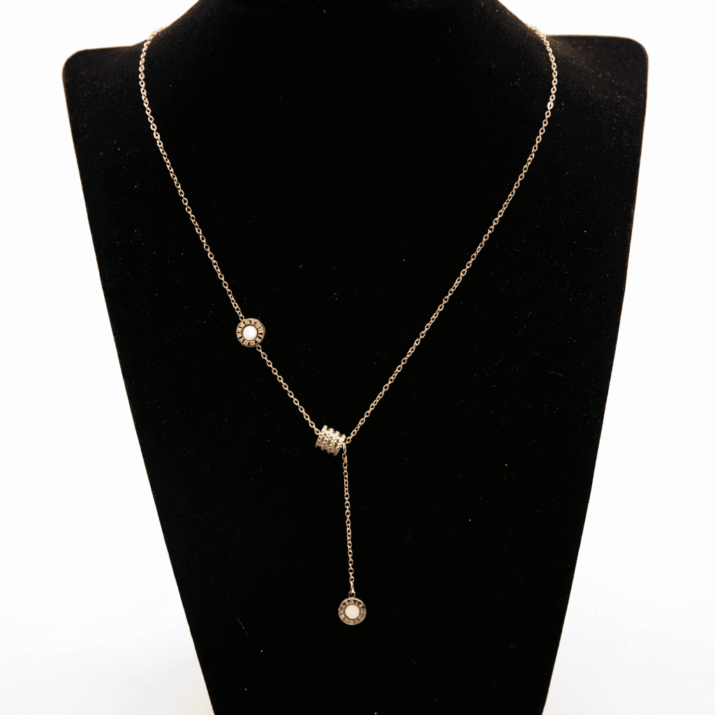 Gold Plated Stainless Steel Necklace with roman letters